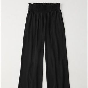 ❤️ Abercrombie Paperbag Waist Wide-Leg Pants Black
